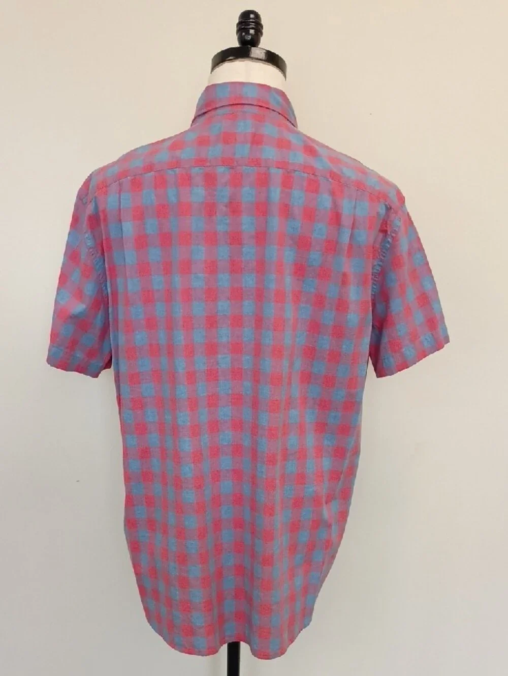 J. Crew Pink and Blue Check Short-Sleeve Button-Down Shirt